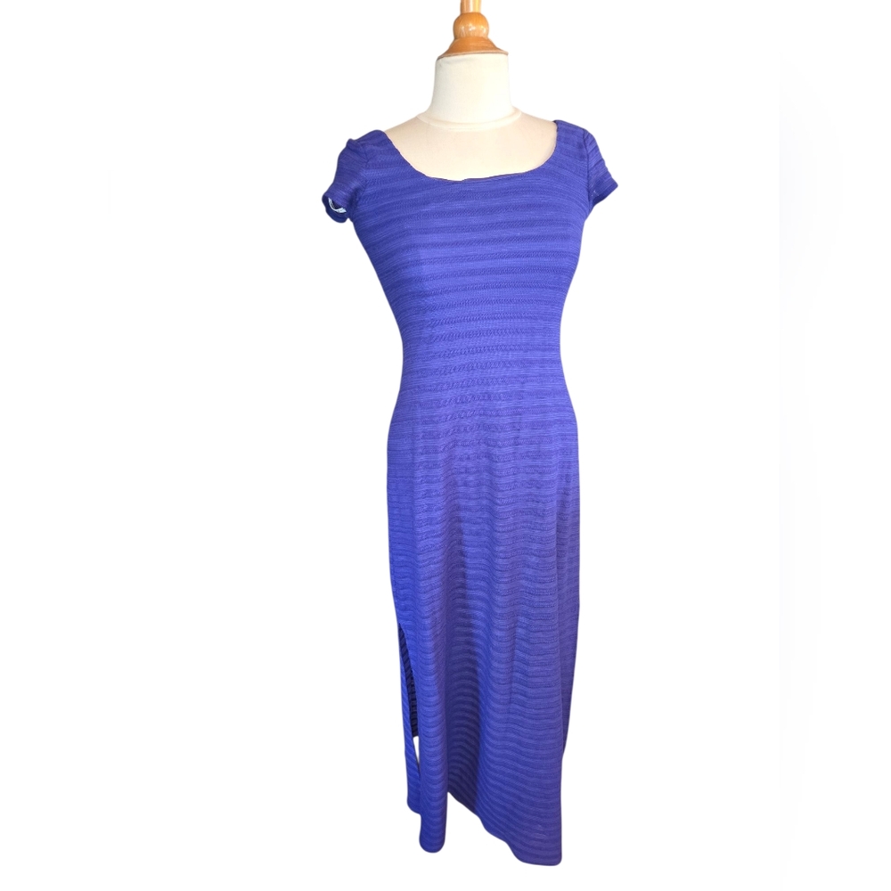 Lilly Pulitzer Like New Full Length Sundress Purplish Blue Short Sleeve Dress